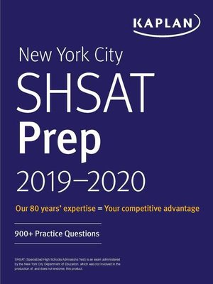 cover image of New York City SHSAT Prep 2019-2020